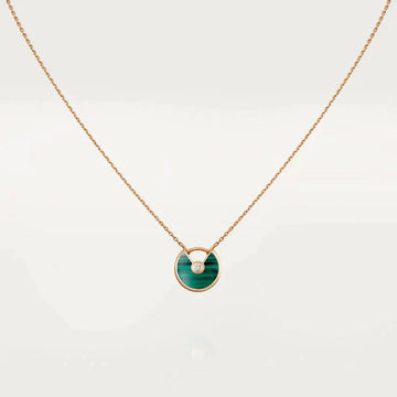 [Royal&Vicky]AMULETTE ROSE GOLD MALACHITE NECKLACE