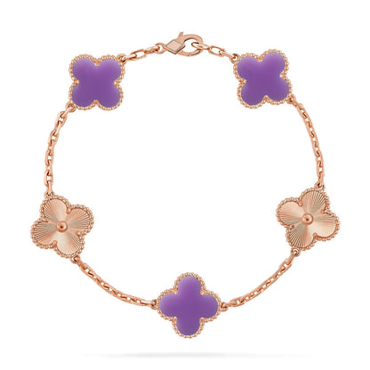 [Vicky]CLOVER 5 MOTIF LIGHT PURPLE BRACELET COLLECTION
