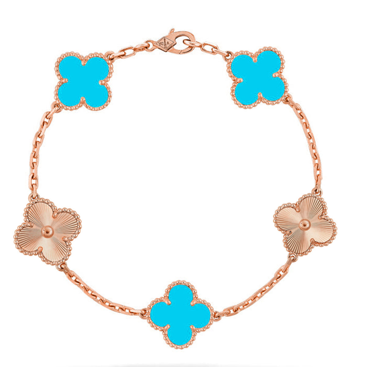 [Vicky] CLOVER 5 MOTIF TURQUOISE BRACELET COLLECTION
