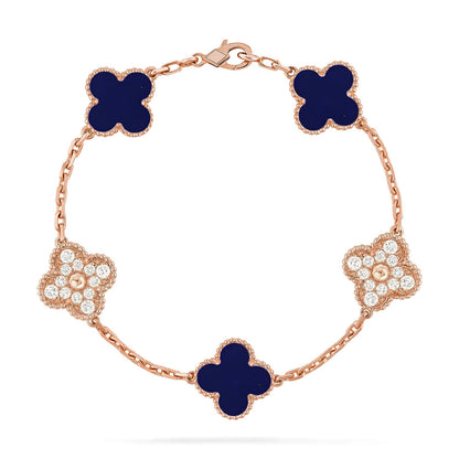[Vicky]CLOVER 5 MOTIF LAPIS LAZULI BRACELET COLLECTION