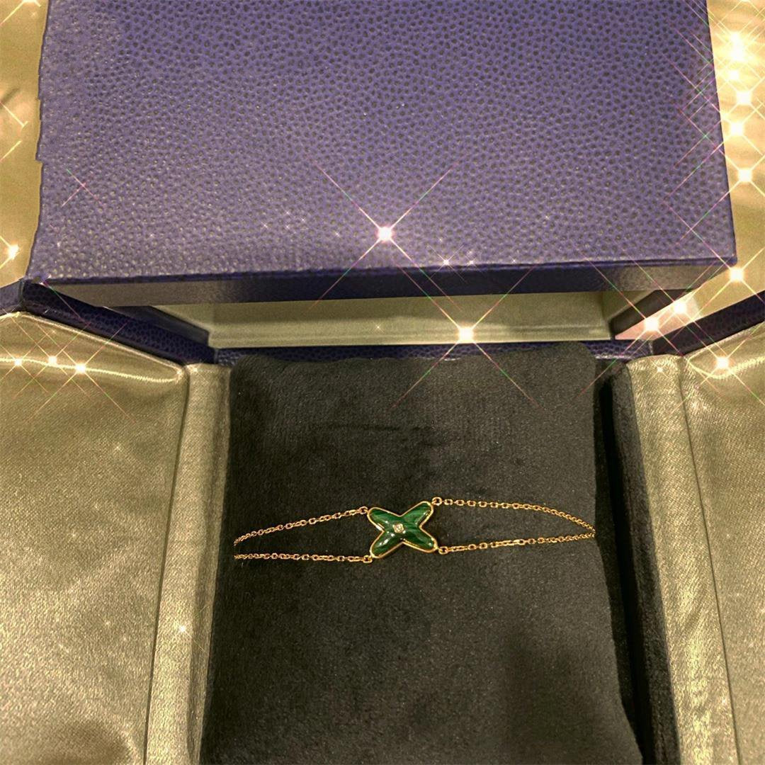 [Vicky]JEUX ARMBAND MALACHIT ROTGOLD 1 DIAMANT