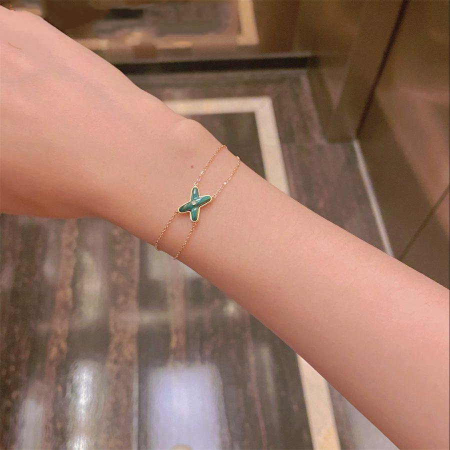 [Vicky]JEUX ARMBAND MALACHIT ROTGOLD 1 DIAMANT