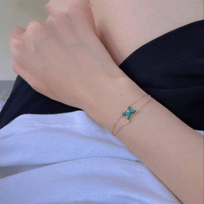 [Vicky]JEUX ARMBAND MALACHIT ROTGOLD 1 DIAMANT