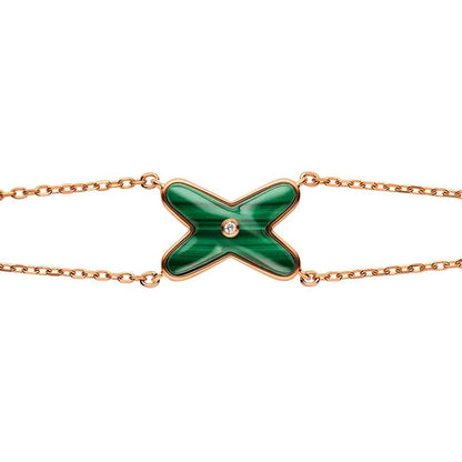 [Vicky]JEUX ARMBAND MALACHIT ROTGOLD 1 DIAMANT