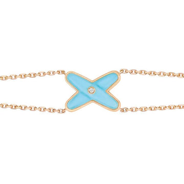 [Royal&Vicky]JEUX BRACELET TURQUOISE PINK GOLD 1 DIAMOND