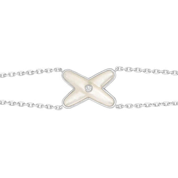 [Royal&Vicky]JEUX BRACELET WHITE MOP SILVER 1 DIAMOND