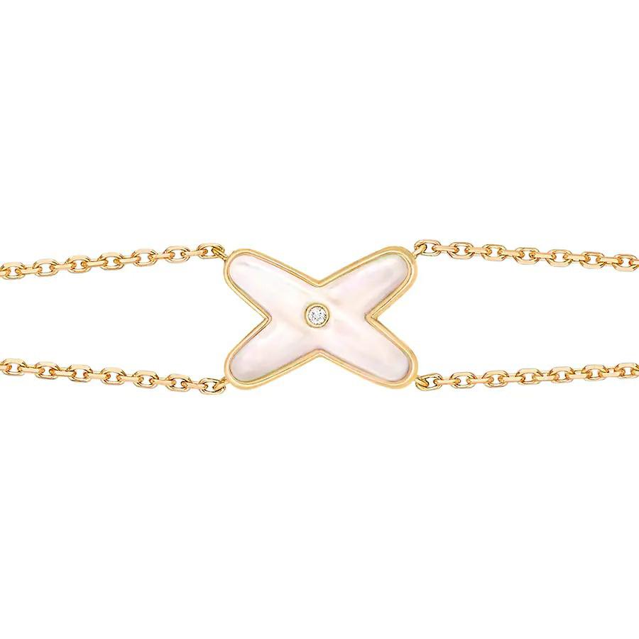 [Royal&Vicky]JEUX BRACELET WHITE MOP GOLD 1 DIAMOND