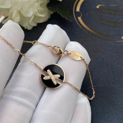 [Vicky]JEUX DE ARMBAND ONYX ROSA GOLD DIAMANT