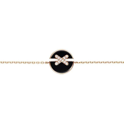 [Vicky]JEUX DE ARMBAND ONYX ROSA GOLD DIAMANT