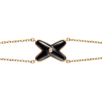 [Royal&Vicky]JEUX BRACELET ONYX PINK GOLD 1 DIAMOND