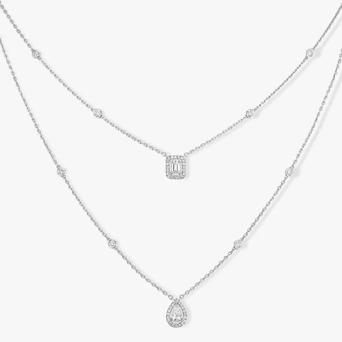 [Vicky]Diamond Necklace My Twin 2 Rows