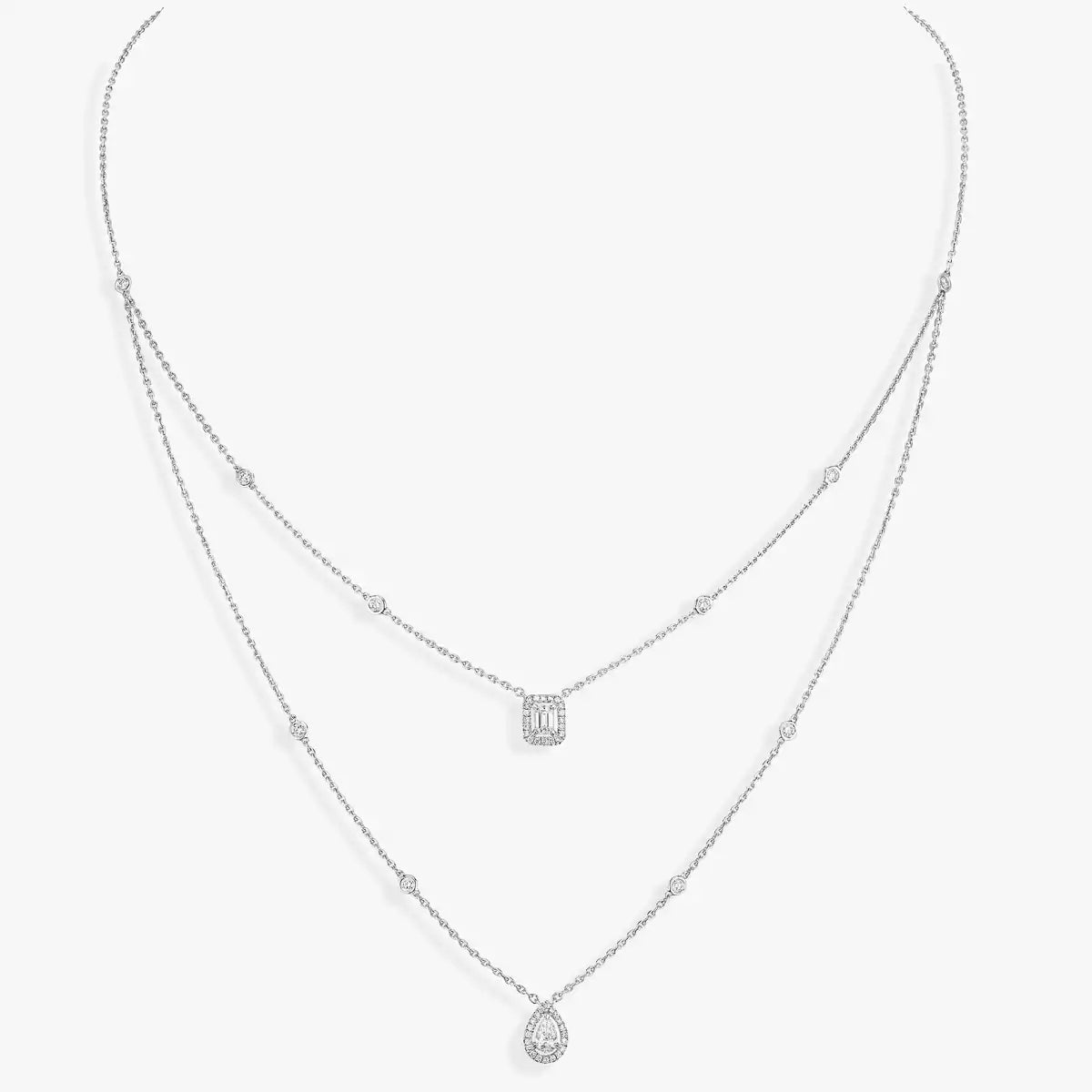[Vicky]Diamond Necklace My Twin 2 Rows