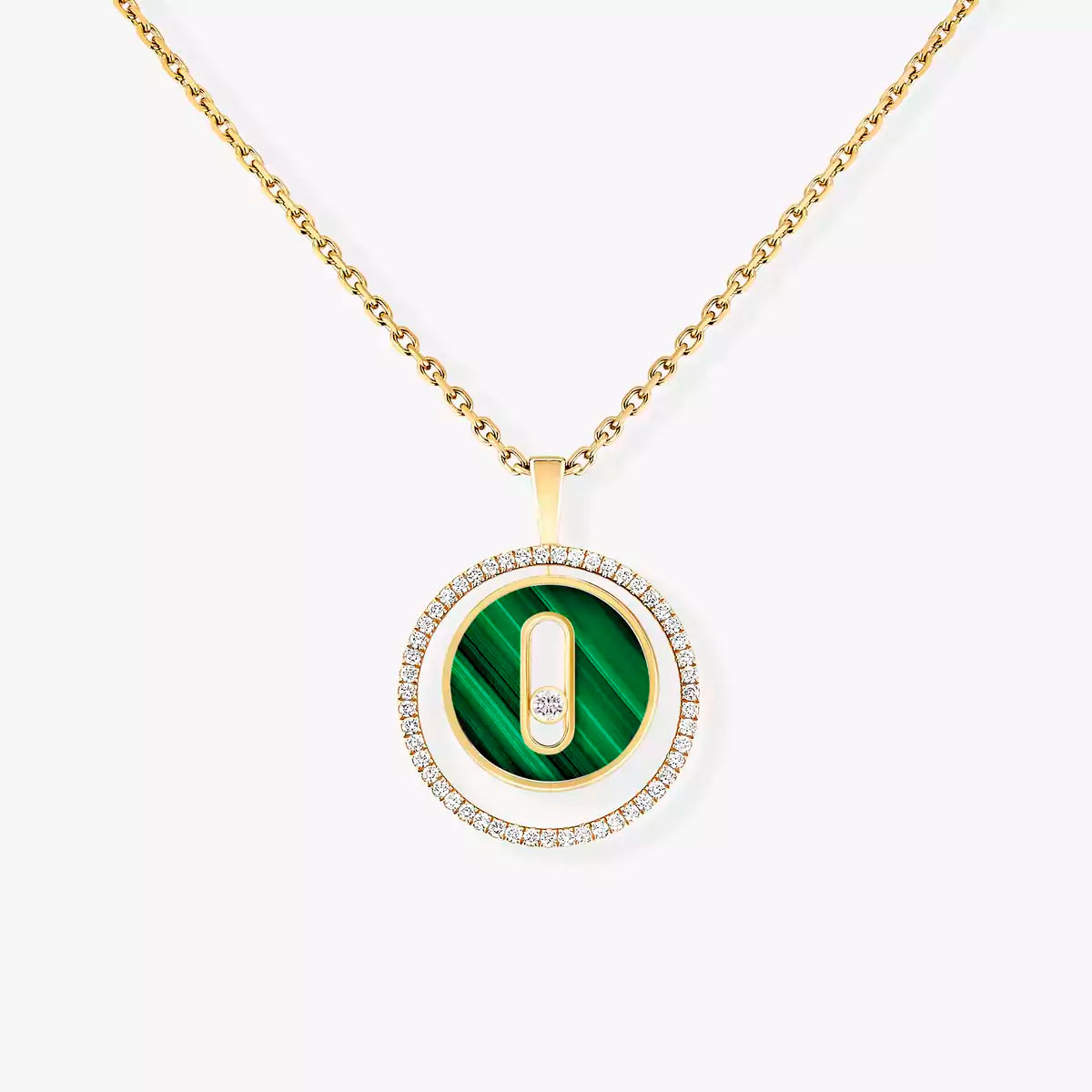 [Vicky]Lucky Move Diamond Necklace in Rose Gold and White Mother-of-Pearl