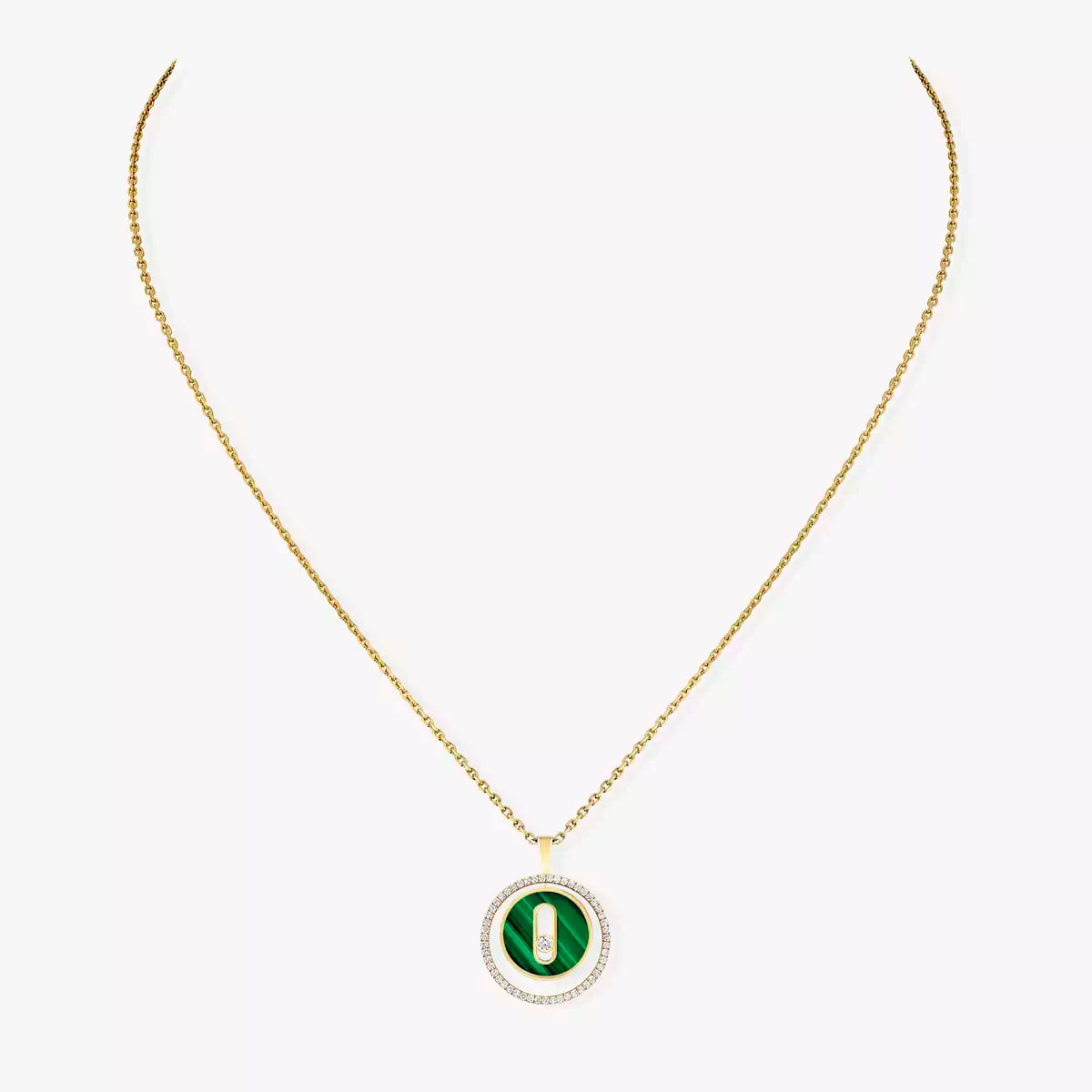 [Vicky]Lucky Move Diamond Necklace in Rose Gold and White Mother-of-Pearl