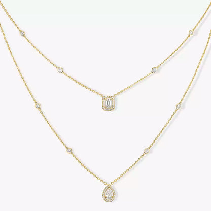 [Vicky]Diamond Necklace My Twin 2 Rows
