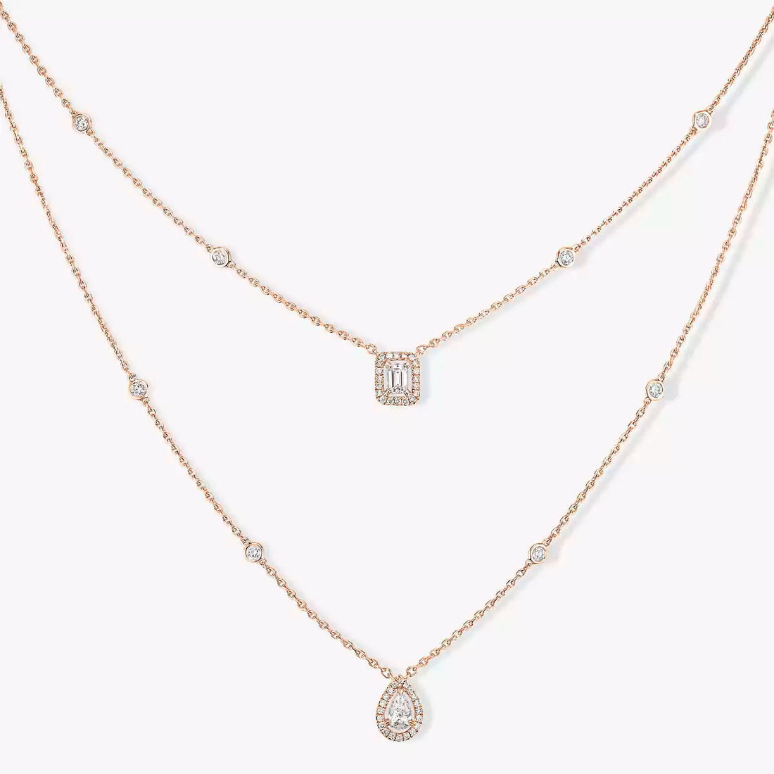 [Royal&Vicky]Diamond Necklace My Twin 2 Rows