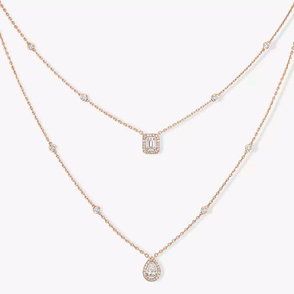 [Vicky]Diamond Necklace My Twin 2 Rows