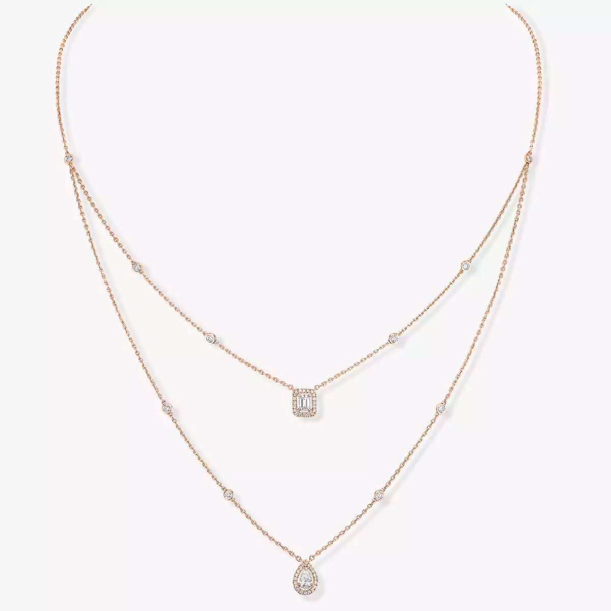 [Vicky]Diamond Necklace My Twin 2 Rows