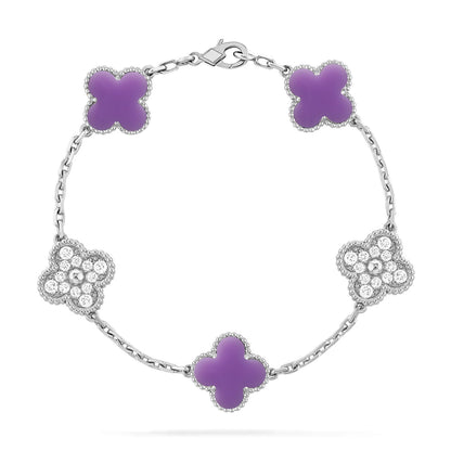 [Vicky]CLOVER 5 MOTIF LIGHT PURPLE BRACELET COLLECTION