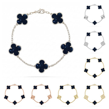 [Royal&Vicky]LUCKY CLOVER 5-MOTIF BRACELET - PIETERSITE COLLECTION
