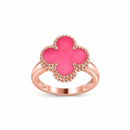 [Vicky]NEW CLOVER PINK ENAMEL RINGS