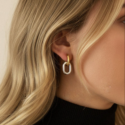 [Royal Vicky]Pippa Two Tone Double Hoops