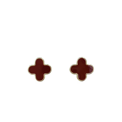 [Royal Vicky]Sandra Teardrop Red  Earrings Gold