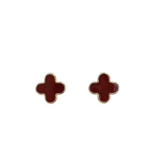 [Royal Vicky]Sandra Teardrop Red  Earrings Gold