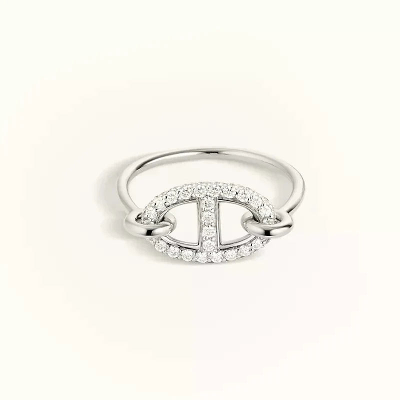 [Vicky]Runder kleiner silberner Diamantring