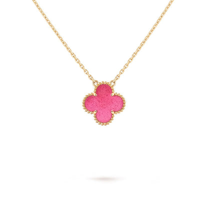[Vicky] NEW CLOVER 15MM PINK ENAMEL NECKLACE