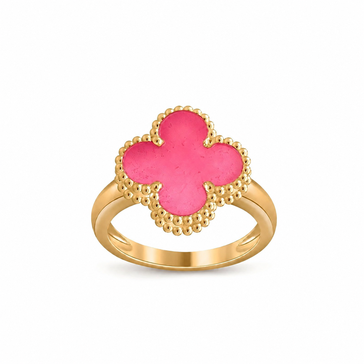 [Vicky]NEW CLOVER PINK ENAMEL RINGS