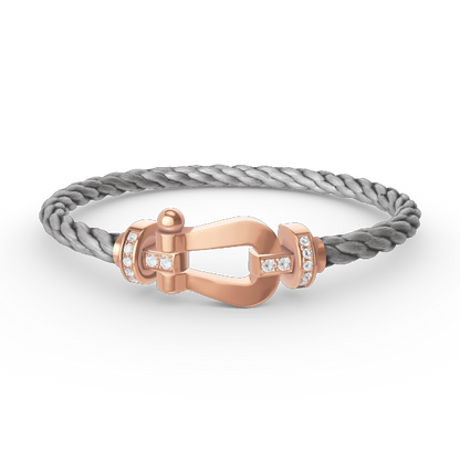 [Vicky]FORCE LARGE HORSESHOE HALF DIAMOND BRACELET ROSE GOLD