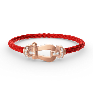 [Royal&Vicky]FORCE LARGE HORSESHOE HALF DIAMOND BRACELET ROSE GOLD