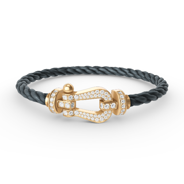 [Royal&Vicky]FORCE LARGE HORSESHOE FULL DIAMOND BRACELET GOLD