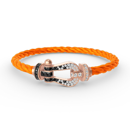 [Vicky]FORCE LARGE HORSESHOE BLACK WHITE DIAMOND BRACELET ROSE GOLD
