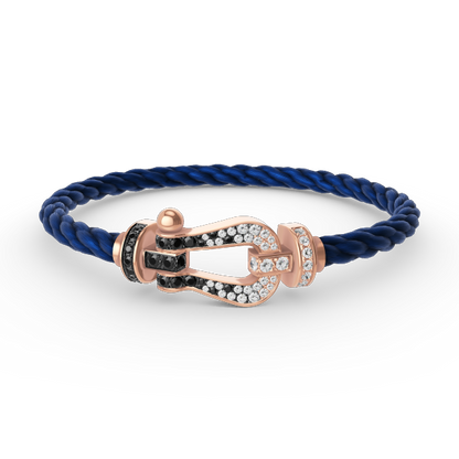 [Vicky]FORCE LARGE HORSESHOE BLACK WHITE DIAMOND BRACELET ROSE GOLD