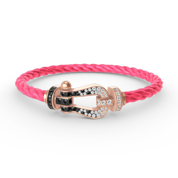 [Vicky]FORCE LARGE HORSESHOE BLACK WHITE DIAMOND BRACELET ROSE GOLD