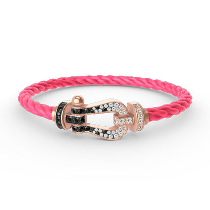 [Vicky]FORCE LARGE HORSESHOE BLACK WHITE DIAMOND BRACELET ROSE GOLD