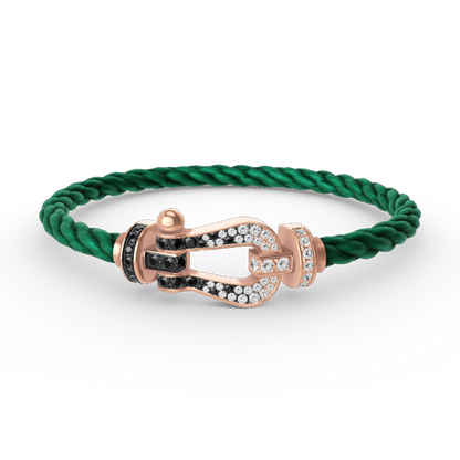 [Vicky]FORCE LARGE HORSESHOE BLACK WHITE DIAMOND BRACELET ROSE GOLD