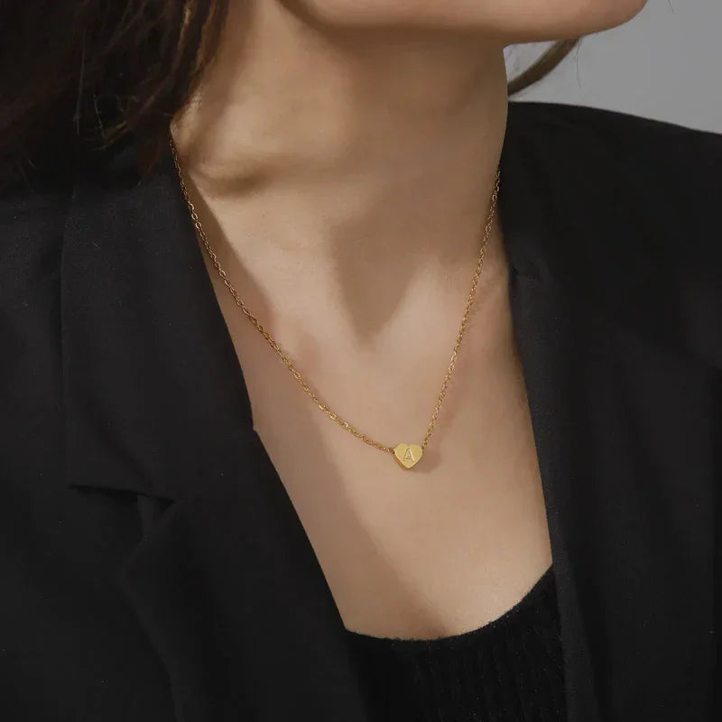 [Royal Vicky]Heart Initial Gold Necklace