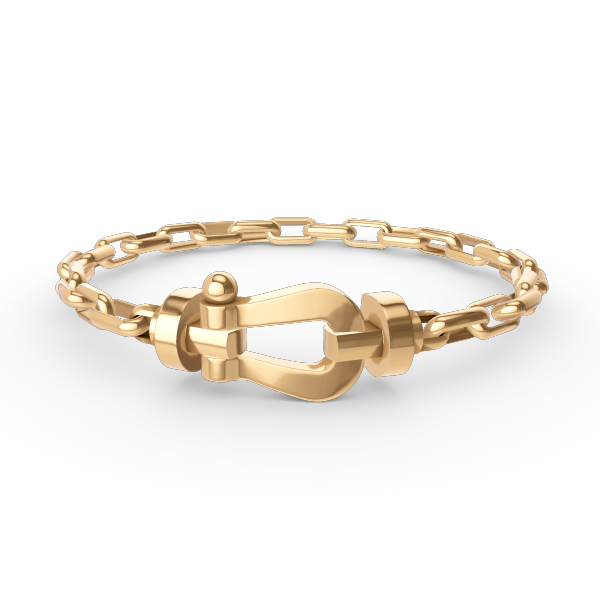 [Royal&Vicky]FORCE LARGE HORSESHOE CLASP  METAL BRACELET