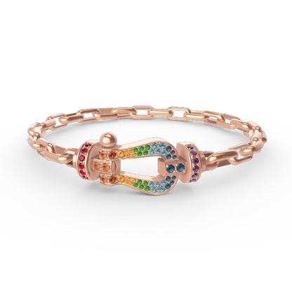 [Vicky]FORCE großes Hufeisenverschluss-Metallarmband