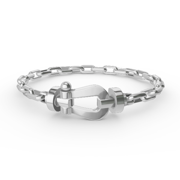 [Royal&Vicky]FORCE LARGE HORSESHOE CLASP  METAL BRACELET