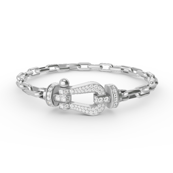 [Royal&Vicky]FORCE LARGE HORSESHOE CLASP  METAL BRACELET