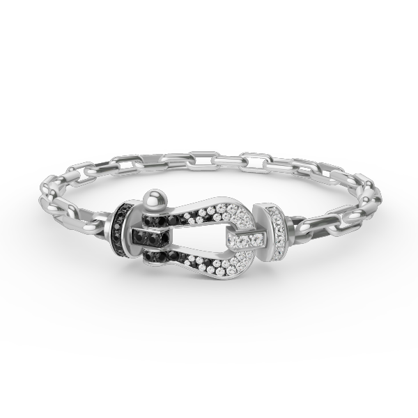 [Royal&Vicky]FORCE LARGE HORSESHOE CLASP  METAL BRACELET