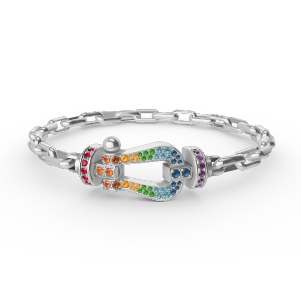 [Royal&Vicky]FORCE LARGE HORSESHOE CLASP  METAL BRACELET