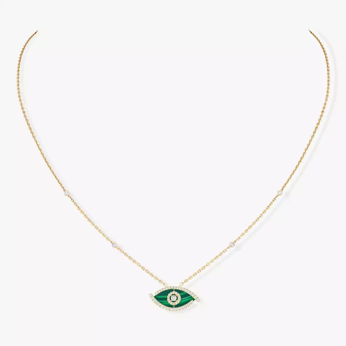[Vicky]Lucky Eye Diamond Necklace in Rose Gold and Turquoise