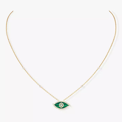 [Vicky]Lucky Eye Diamond Necklace in Rose Gold and Turquoise