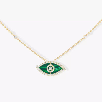 [Vicky]Lucky Eye Diamond Necklace in Rose Gold and Turquoise