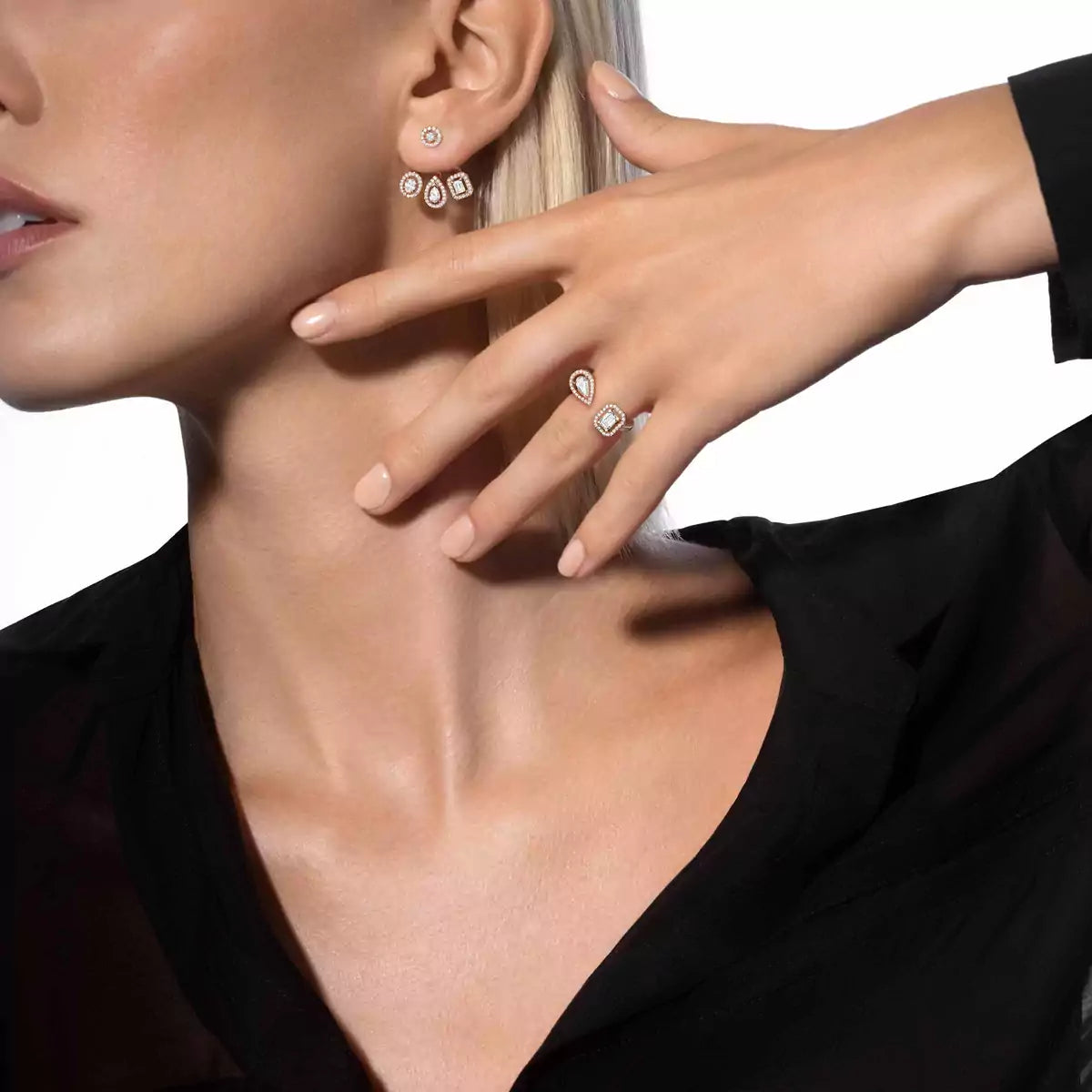 [Vicky] My Twin Trio  Diamond Earrings